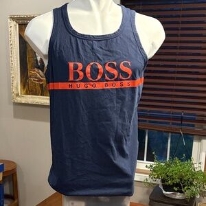 Hugo Boss Dark Blue Tank with Bold Red Logo